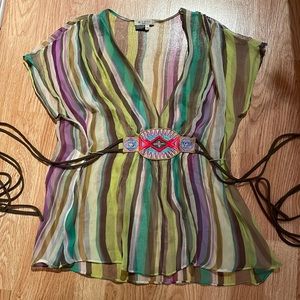 Etro silk sheer blouse,size 44